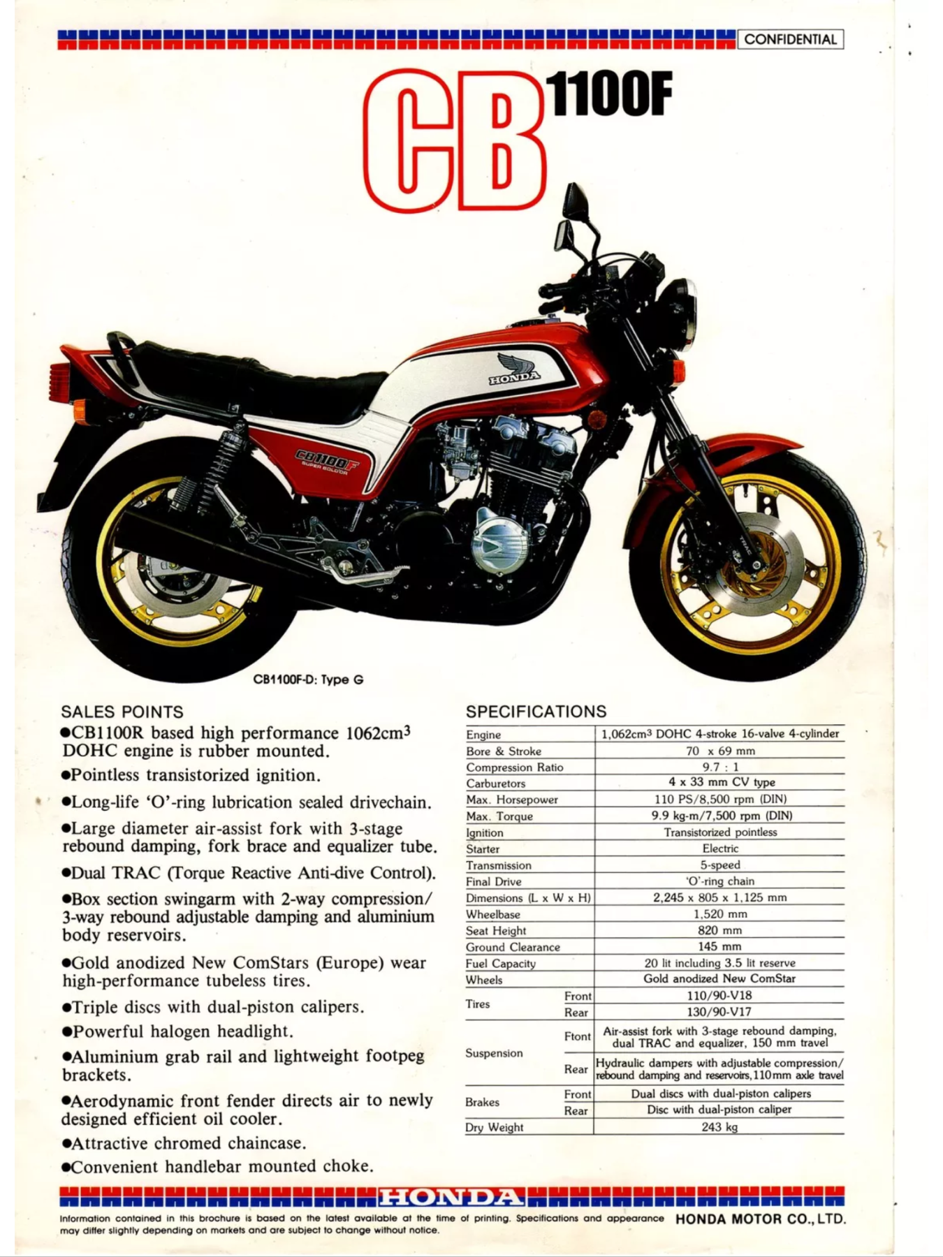 1983 Honda 1062cc CB1100FD Super Bol D&rsquo;or
