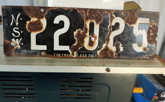 Vintage number plate