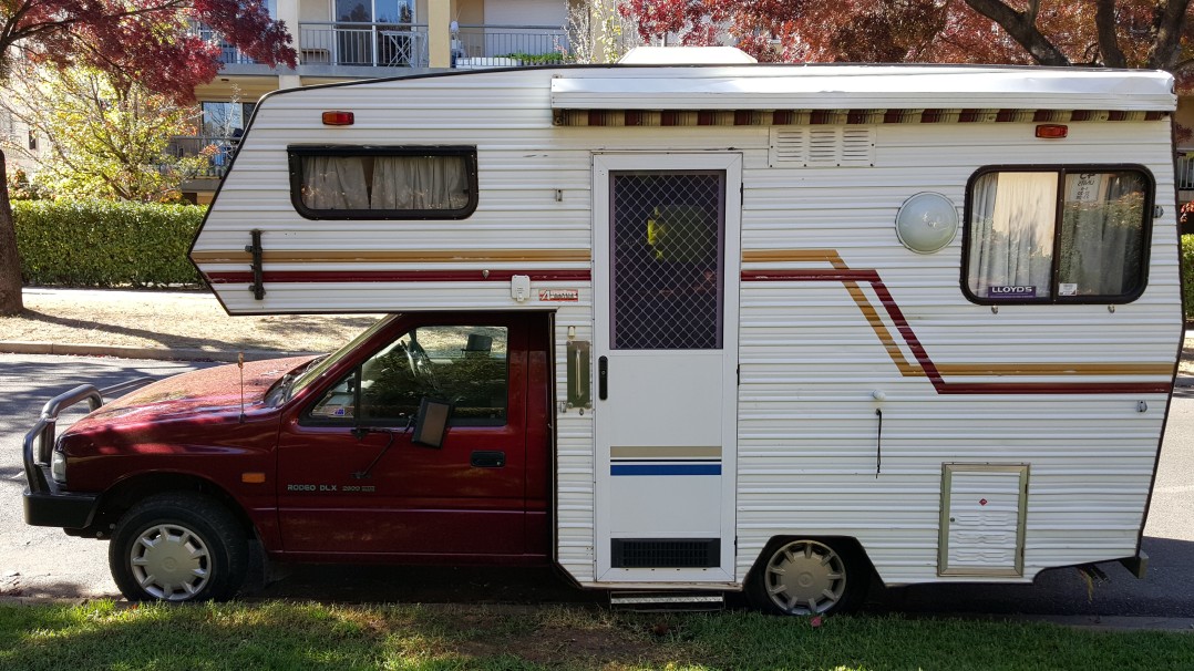1988 Holden Rodeo with austar cab over camper.