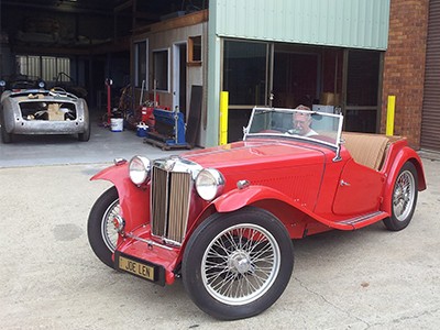Joe's Vehicle Inspections: Vintage Race Parts - Brisbane MG Restoration & Resurrection Logo